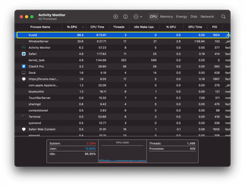 Trustd daemon using almost all CPU capacity on Mac