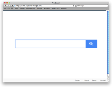Browser redirected to search.anysearchmanager.com