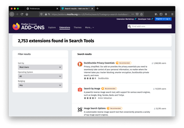 Select the search engine add-on in Firefox