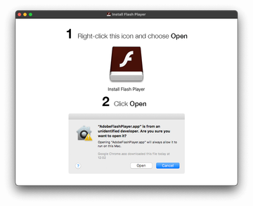 Browser redirected to fake Adobe Flash Player update page on Mac