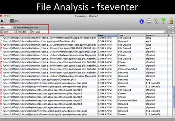 File Analysis fseventer 3