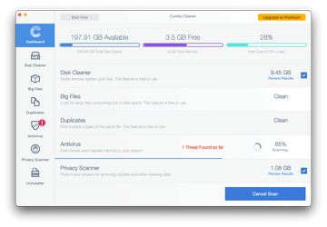 Combo Cleaner dashboard