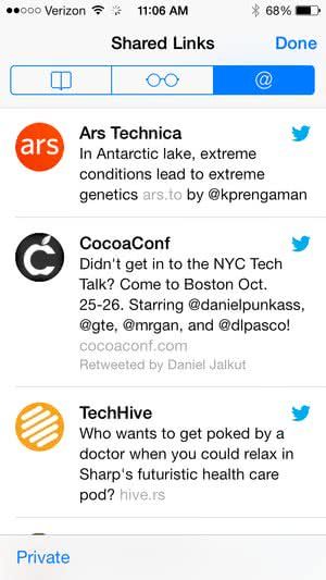 Inclusion of shared links Inclusion of shared links