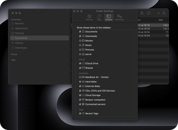 select External disks