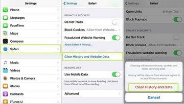 Clear History and Website Data Clear History and Website Data