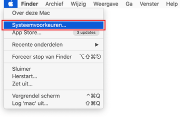 Selecteer Systeemvoorkeuren Selecteer Systeemvoorkeuren