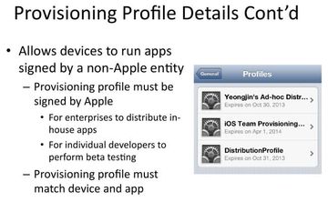 Provisioning Profile Details Cont'd