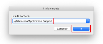 Abra la carpeta ~/Biblioteca/Application Support