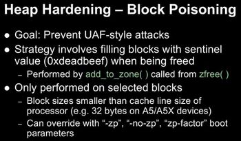 heap hardening - block poisoning