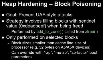 heap hardening - block poisoning