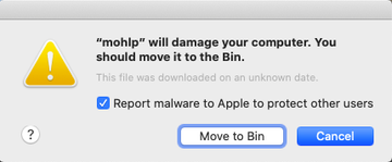 Mohlp popup in macOS Catalina 10.15 Mohlp popup in macOS Catalina 10.15