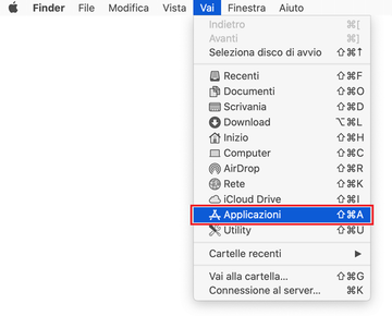 Vai sulla schermata Applicazioni su Mac