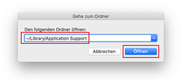 Öffnen Sie den Ordner ~/Library/Application Support