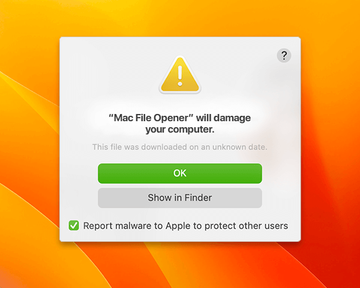 ‘Mac File Opener will damage your computer’ message on Mac