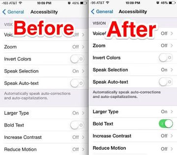 Bold text for the interface Bold text for the interface