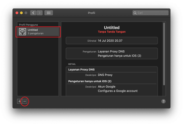 Menghapus profil konfigurasi pada Mac Menghapus profil konfigurasi pada Mac