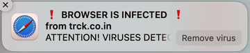 Source website specified in ‘Browser is infected’ alert Source website specified in ‘Browser is infected’ alert