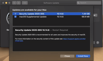 macOS Mojave 2020-005 Security Update originally caused serious performance problems