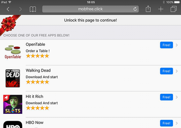 Remove mobfree.click redirect virus from iPhone and iPad