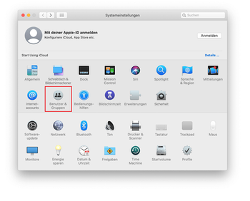 Gehen Sie zu Benutzer & Gruppen