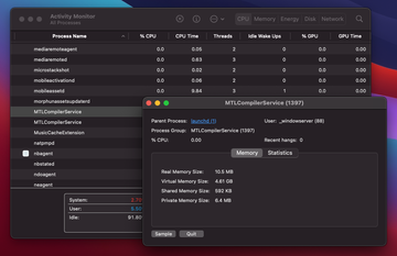 MTLCompilerService memory and GPU usage in macOS MTLCompilerService RAM and GPU usage on Mac