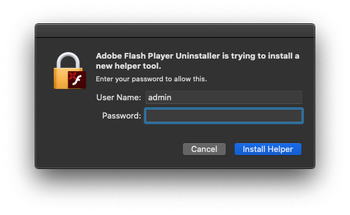 Adobe Flash Player Uninstaller trying to add a new browser helper tool