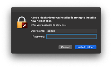 Adobe Flash Player Uninstaller trying to add a new browser helper tool