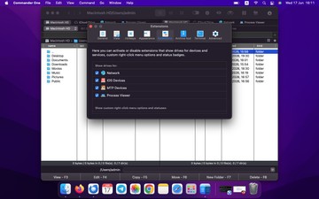 Commander One preferences and settings panel Commander One preferences and settings panel
