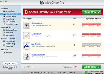 The misleading GUI of Mac Clean Pro scareware The misleading GUI of Mac Clean Pro scareware