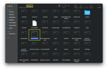 searchpartyd process located at /usr/libexec/searchpartyd