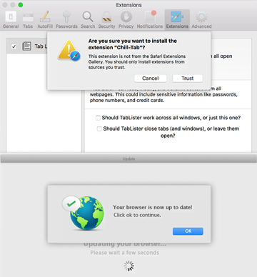Problème de navigateur causé par le virus Chill Tab sur Mac