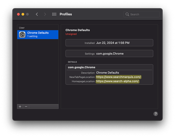 Device profile added by SearchMarquis to control Chrome Device profile added by SearchMarquis to control Chrome