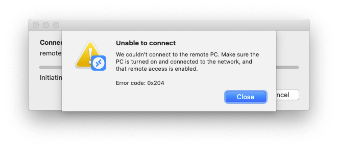Error Code 0x204 Remote Desktop Mac How To Fix The Problem Error Code 0x204 Remote Desktop Mac How To Fix The Problem