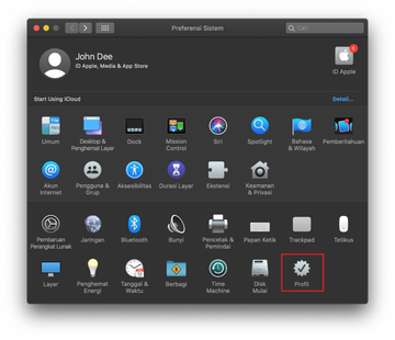 Select Profiles under System Preferences Select Profiles under System Preferences