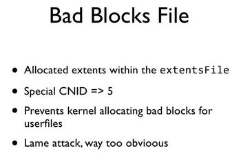 Bad Blocks File