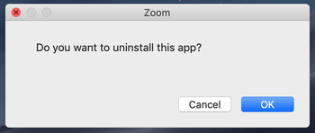 Confirm Zoom uninstall on Mac