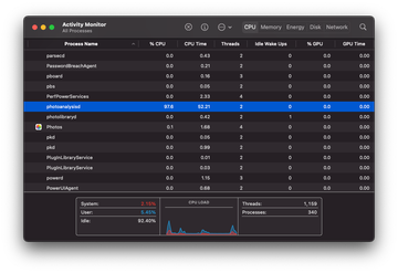 photoanalysisd high CPU in Activity Monitor on Mac