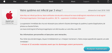 Votre Mac est infecté par 3 virus popup