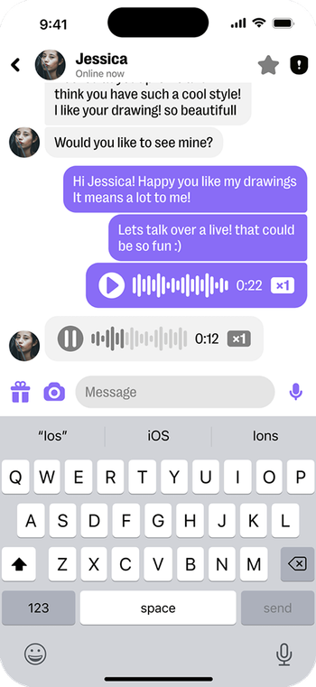 Voice note bubble visual