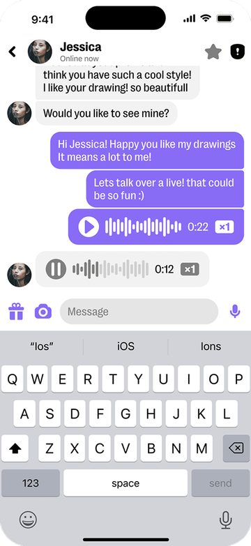 Voice note bubble visual