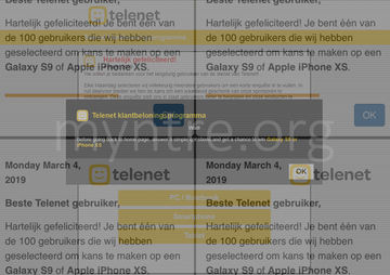 Hoe verwijder je van de iPhone, iPad en Mac popups van het Telenet-virus myntre.org