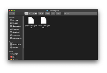 LaunchAgents-mapens innehåll på rotnivå