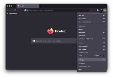 Go to Firefox settings