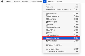 Ve a la pantalla Aplicaciones en el Mac