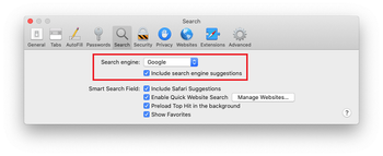 Choose default search engine in Safari