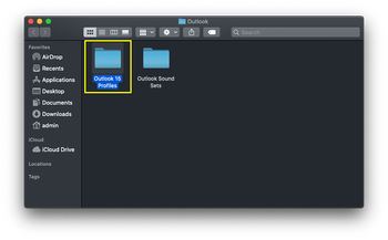 Outlook 15 Profiles folder