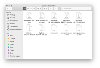 Contenu du dossier LaunchDaemons