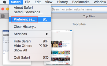 Go to Preferences in Safari