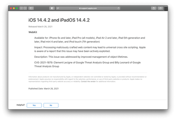 Security content of iOS 14.4.2 and iPadOS 14.4.2