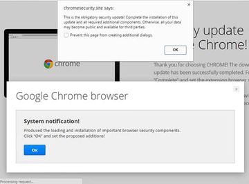 Fake security update pushed by maxonclick.com redirect virus
